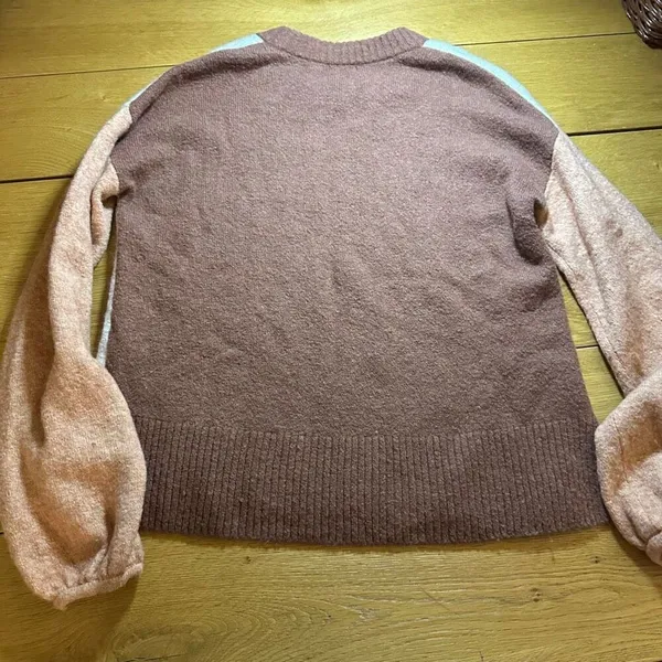 Madewell Payton color block wool blend oversized sweater xs - Image 3
