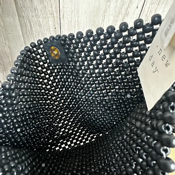 A New Day Elegant Black Beaded Shoulder Bag - Image 4