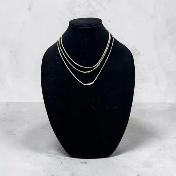 Rhinestone Layered Necklace Set Gold - Image 2
