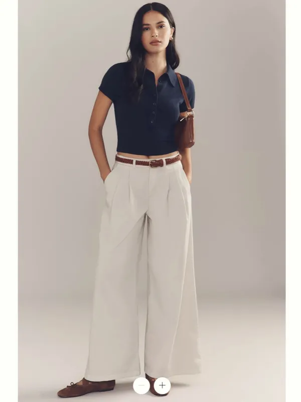 By Anthropologie Low-Rise Pleated Wide-Leg Trousers - Image 2