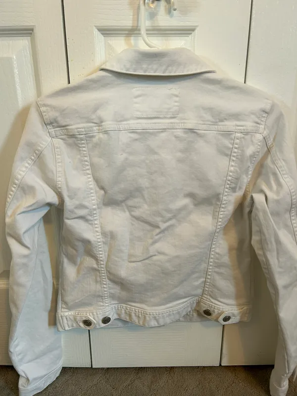 Loft White Denim Jacket - Image 3