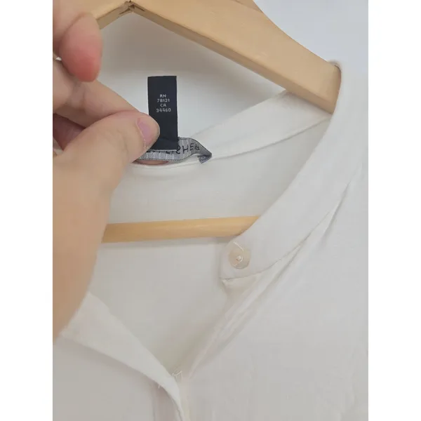 Eileen Fisher Cardigan Womens L Viscose Spandex Off White Button Front EUC - Image 3