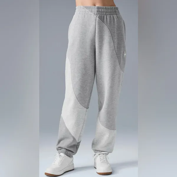 ALO Yoga NWOT Make Waves Sweatpants Joggers Athletic Heathered Grey Tonal Size M - Image 2