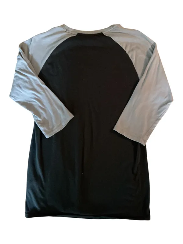 Nike Air Men's Raglan 3/4 Sleeve Graphic T-Shirt - Black/Grey - Size Small - Image 2