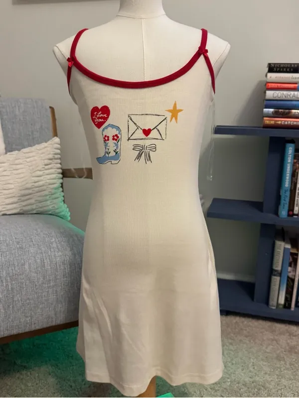 NWT Princess Polly Letters Of Love Rib Sleep Mini Dress Multi - Image 2