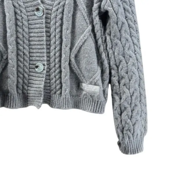 Taylor Swift The Tortured Poets Department TTPD Grey Cable Knit Cardigan MD/LG - Image 4