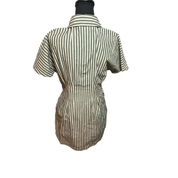 Tuckernuck Green White Stripe Jardin Stripe Cotton Poplin Mini Calli Resort SZS - Image 4