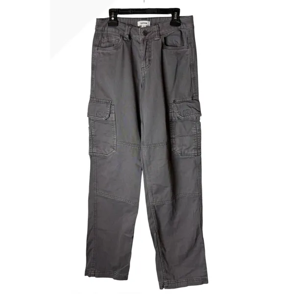 Garage Cargo Pants Women 00 Grey Utility Straight Leg Streetwear Grunge Punk Y2K - Image 2