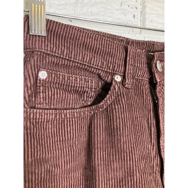 BDG Corduroy Pants Womens 25 Brown Excellent High & Wide Leg High Waisted Cotton - Image 2