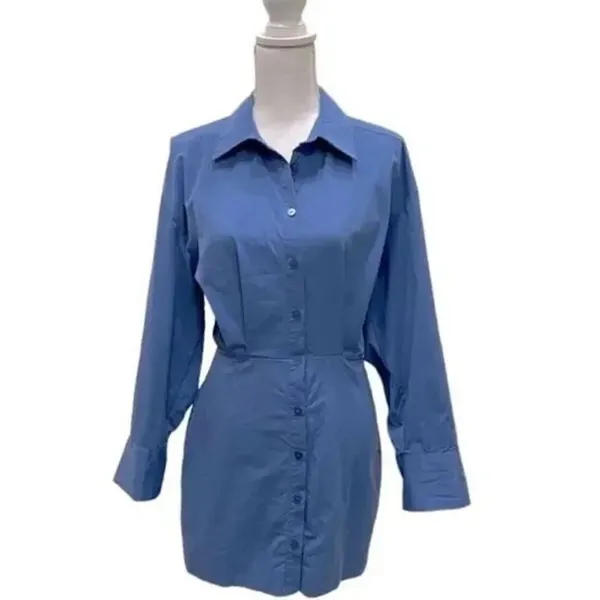 ✨Zara Blue Pleated Shirt Dress✨ - Image 8