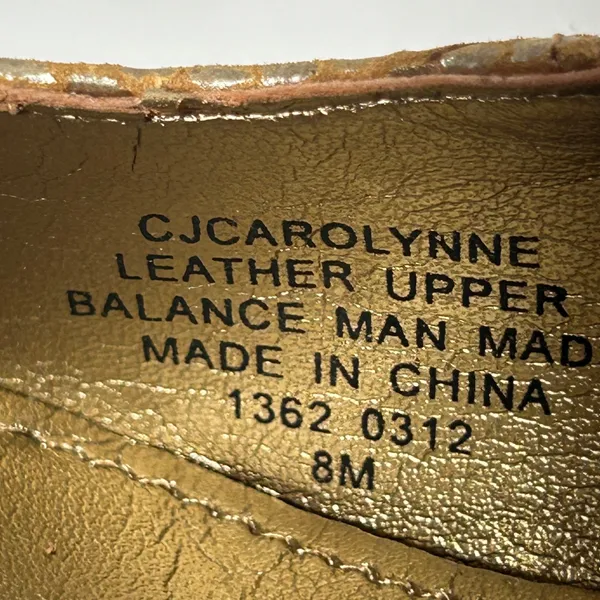 Circa Joan & David Luxe Carolynne Gold Snakeskin Leather Slingback Pumps 8M‎ - Image 5