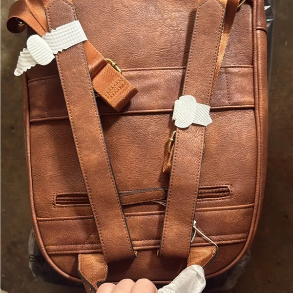 Brown Leather Backpack - Image 2