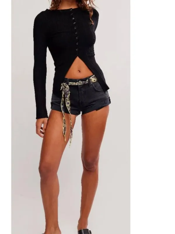 FREE PEOPLE NWT East Side Cardigan / Black - Image 5