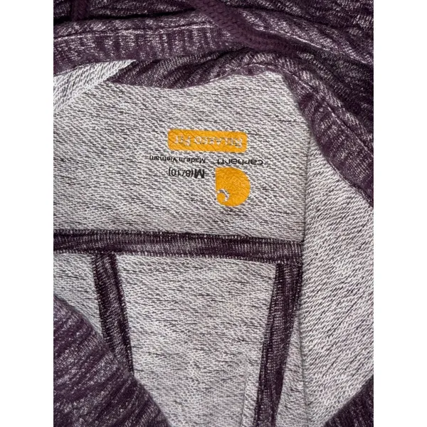 Carhartt Womens Hooded Newberry Maroon Pullover‎ Sweatshirt Relaxed Size Medium - Image 4