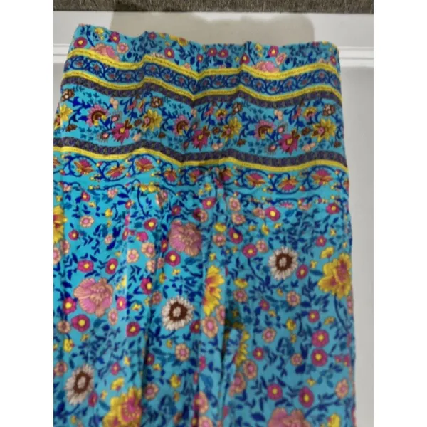 Pretty Garden Wrap Short Sleeve Maxi Dress Colorful Beautiful Boho Prairie sz M - Image 7