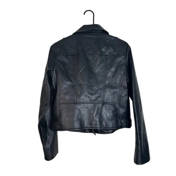 Ann Taylor Black Vegan Leather Edgy Moto Jacket NWT Women Sz XS - Image 3