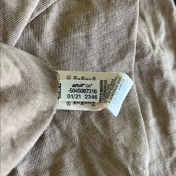 aerie Distressed oversized Crewneck Tee in Taupe Beige - Image 3