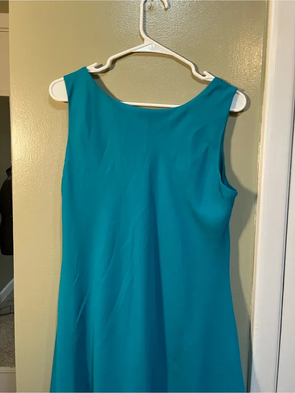 Drapers & Damons Women’s Size Medium Sleeveless Midi Dress Teal Blue Green Scoop - Image 6