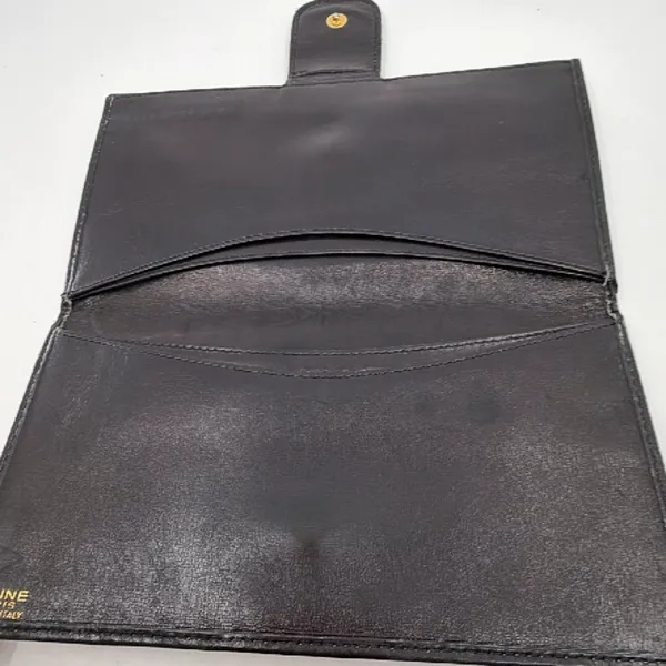 Celine Sulky Continental Flap Black Macadam Canvas Wallet - Image 6