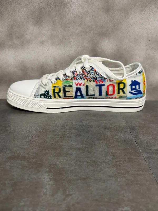 Realtor Canvas Sneakers Women's Size 8 White/Multicolor - Image 14