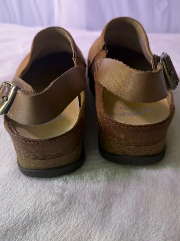 Dansko Chestnut Brown Leather Slingback Clogs - Image 7