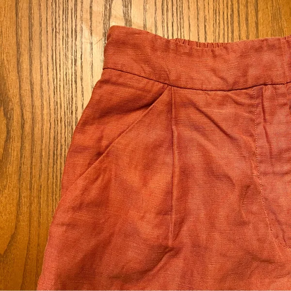 Aritzia Wilfred Fable‎ High-Rise Pleated Linen Mini Shorts Moroccan Spice Size 2 - Image 10