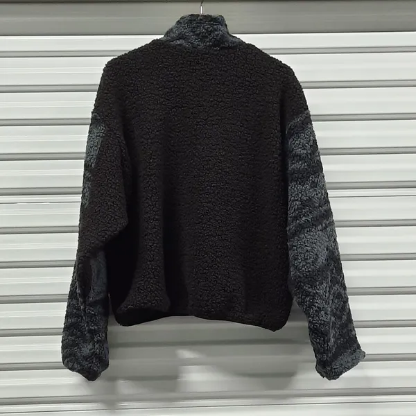 Reebok Core 10 Oversized Sherpa Jacket Womens Large Black Cozy Outdoor Fall - Image 6