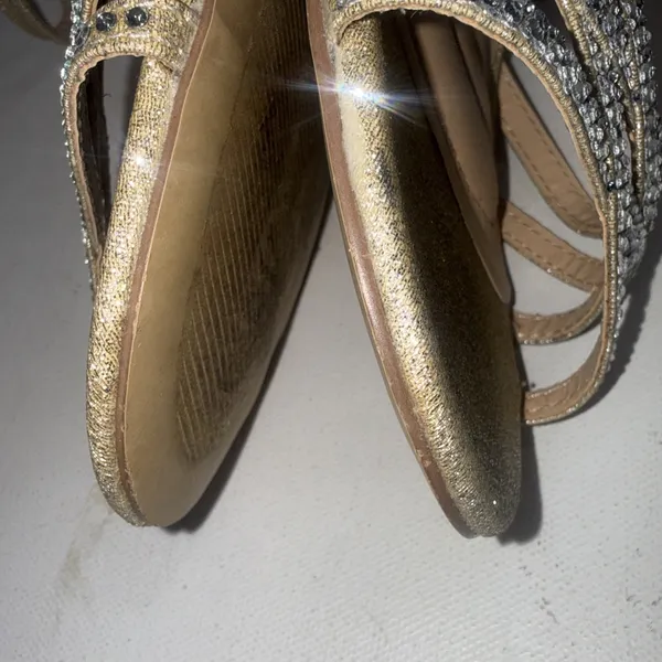 Badgley‎ Mischka American Glamour Glitter Strappy Heels Pageant Dress Shoes 9.5 - Image 10