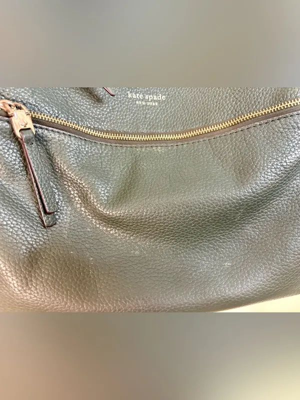 kate spa Kate Spade NY Jackson Forest Green Leather Crossbody Bag Purse Top Zip - Image 6