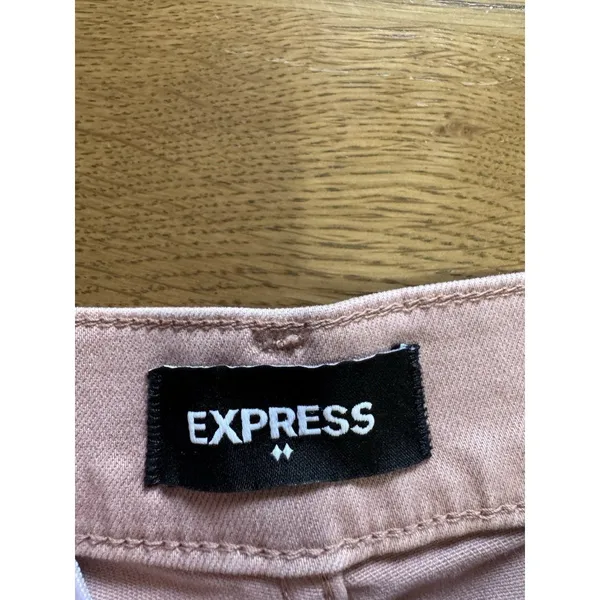 Express Skinny High Rise Pants Size 4R‎ Pink Stretch Classic City Preppy Office - Image 8