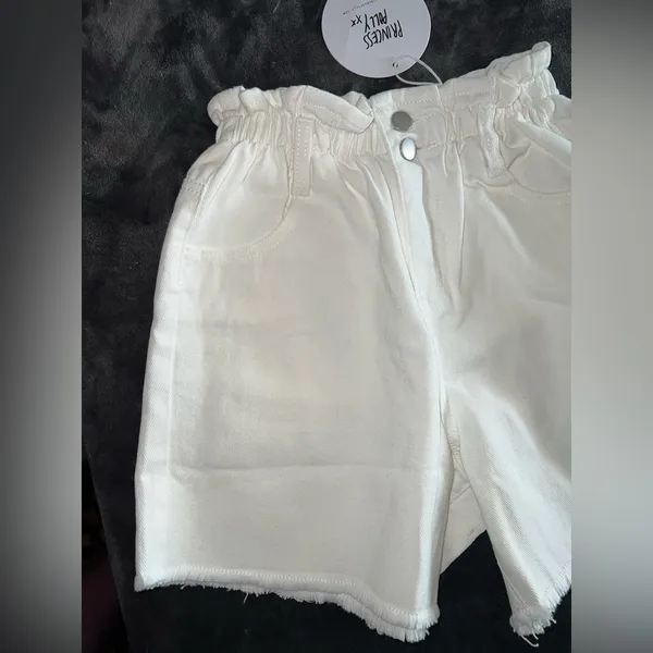 Princess Polly Shipwreck Paper Bag Denim Shorts in White Size 0 New with tag - Image 8