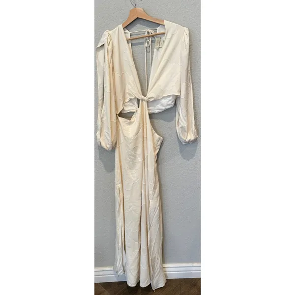 NEW BOAMAR Bianca Balloon Sleeve Cutout Cover-Up Maxi Dress Size XL - Image 15
