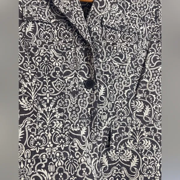 LOFT Ann Taylor Business Casual Academia Brown Paisley Preppy Blazer fall 2 - Image 3