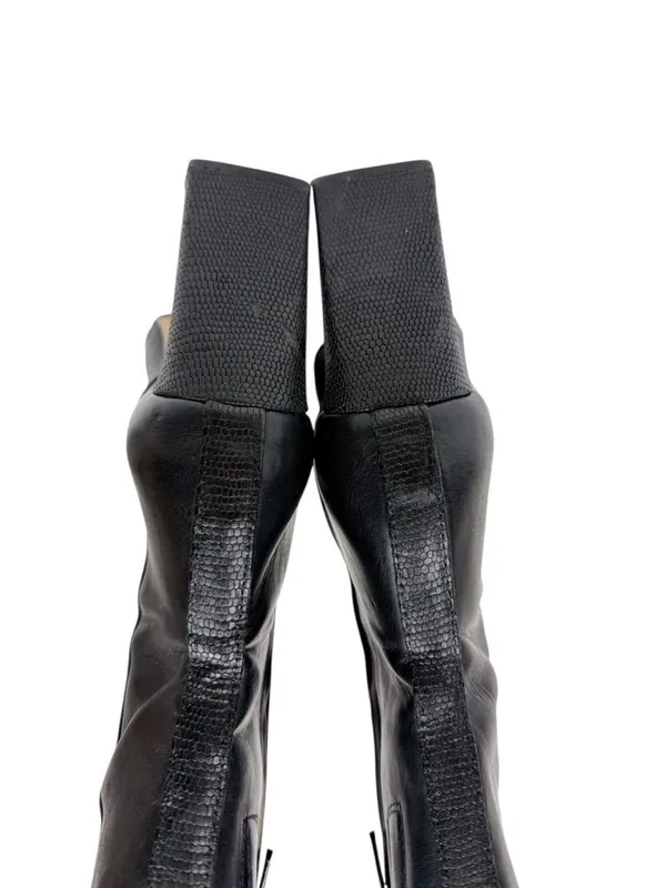 Sam Edelman Anika Black Leather Square Toe Heeled Ankle Boot Size 8.5 - Image 6