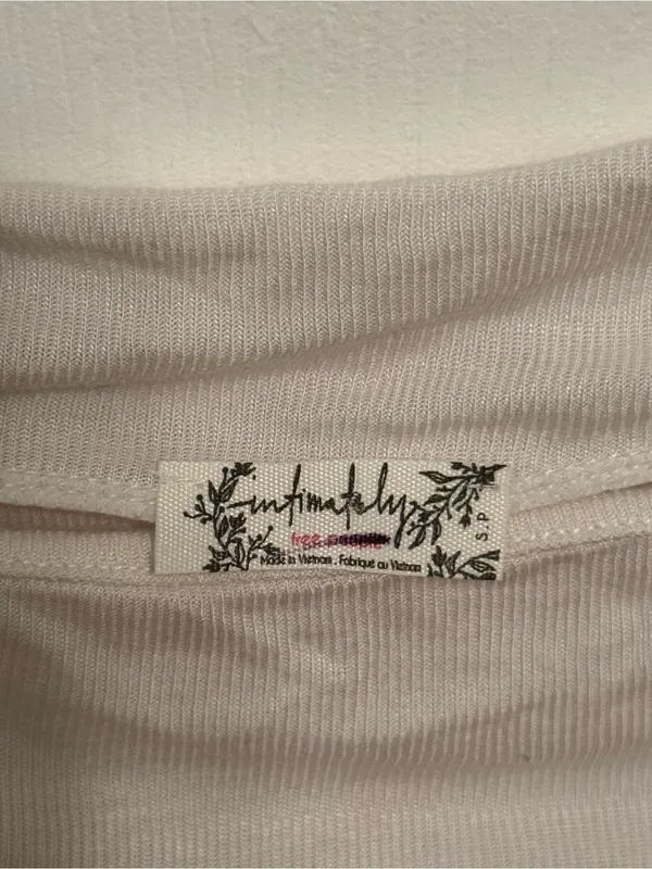 Free People Long Sleeve Night We Met Tee in White - Image 4