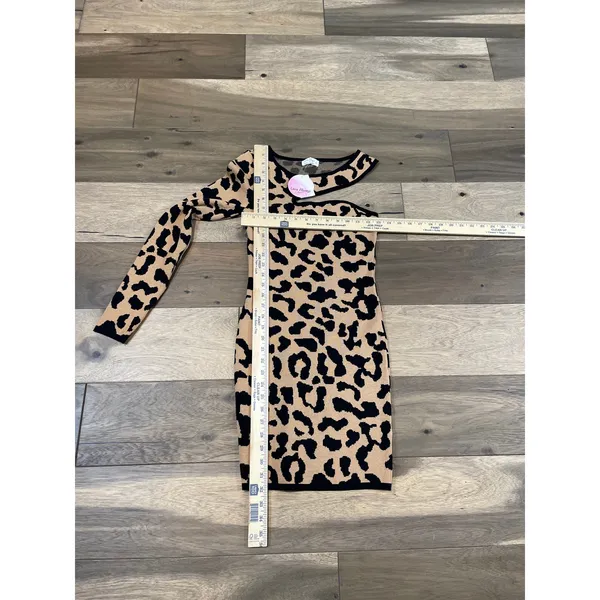 Love Always Dress Size S Leopard One‑Shoulder Bodycon Mini Cutout New With Tag - Image 5