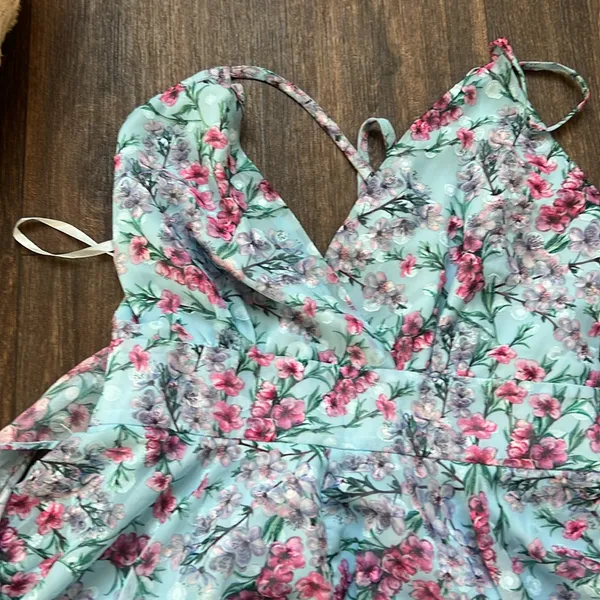 O. Vianca Blue Floral Dress - Image 2