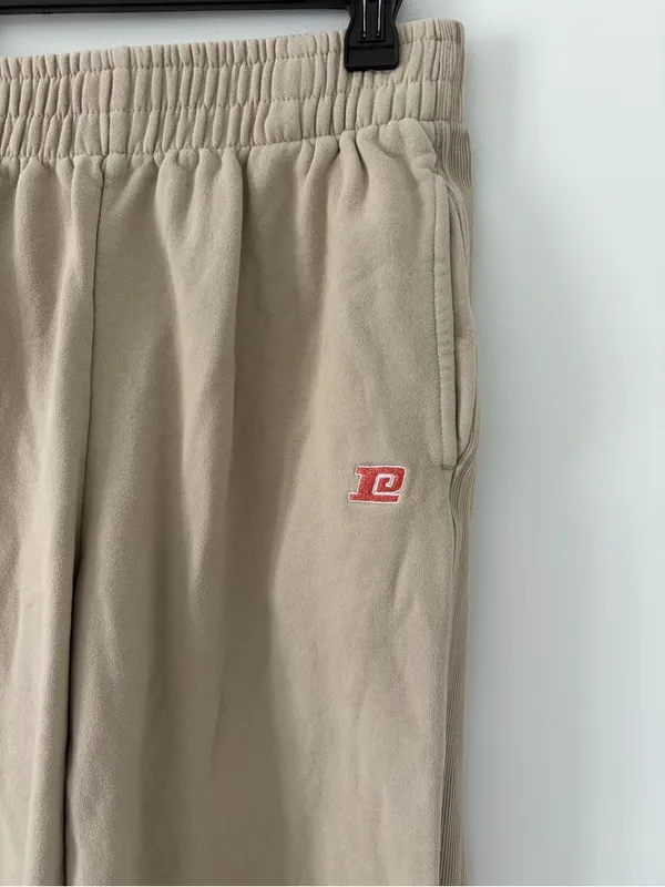P.E. Nation Eastside Track Pant Wide Leg Oxford Tan Loungewear Casual Medium - Image 2