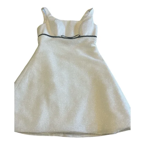 Amelia Couture White Sparkling Knee Length Formal‎ Gown Cocktail Dress Size 12 - Image 3