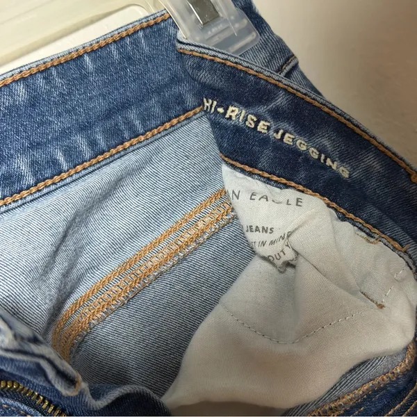 American Eagle Women Hi-Rise Jegging Jeans Distressed Denim Blue‎ Jeans size 6 - Image 5
