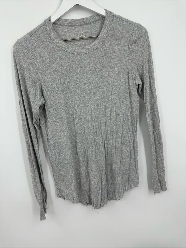Aerie Gray Long Sleeve Real Soft Shirt Size Small Loungewear - Image 2