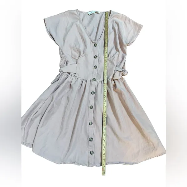 ZARA Pink Button‎ Front Midi Dress Women Soft Girly Cottagecore Feminine Sz XS - Image 5