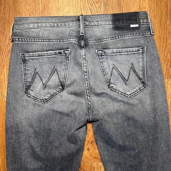 Mother The Flirt Jeans in Hell Yeah! Wash Size 28 Faded Dark Denim Distressed - Image 12