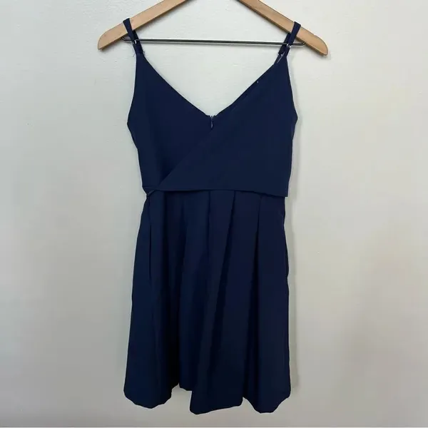 Lulus Thinking About You Navy Blue Pleated Faux Wrap Midi Dress Size Small - Image 8