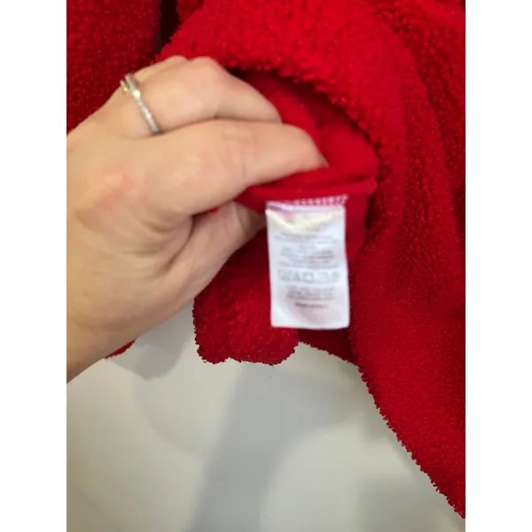 LOFT Red Fleece Pullover Cozy Casual Valentine Winter‎ Top Size XL - Image 6
