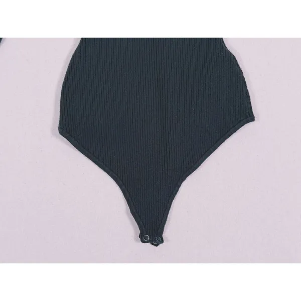 Abercrombie & Fitch Ribbed Square Neck Bodysuit Size XS Black Minimalist Preppy - Image 6