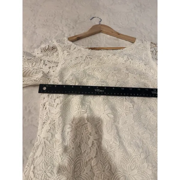 Anthropologie Women’s White Charleston Lace Mini Dress size Us 10 - Image 14
