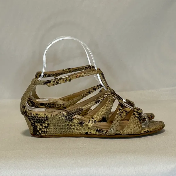 Women’s Jimmy Choo Snakeskin Wedge Sandals size 37 - Image 9