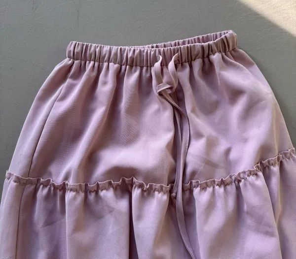 Chiffon Tiered Midi Skirt Purple - Image 2