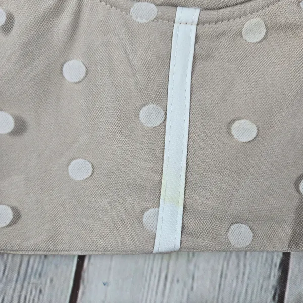 Hello Molly Malibu‎ Sunset Top White Beige Polka Dot Mesh Corset Crop M US 6 - Image 8